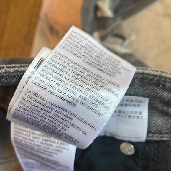 Levi’s 721 High Rise Skinny Jeans - Grey/Black with Rips - Picture 11 of 12